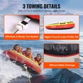 thumbnail image 7 of Towable Tube for Boating, 1-3 Riders Inflatable Boat Tubes and Towables, 510 lbs, 63" Round Water Sport Towable Tubes for Boats to Pull, Full Nylon Cover, EVA Grab Handles and Speed Safety Valve, 7 of 7