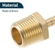 thumbnail image 5 of Accesorios de barbilla de latón para manguera 1/4" 1/2" NPT con conector de rosca macho recto para aire, agua, aceite, gas, combustible, 2 piezas tono dorado, 5 of 6