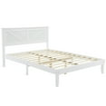 thumbnail image 2 of Zimtown Queen Bed Frame,Solid Pine Wood Queen Platform Bed Frame, Bedroom Queen Bed with Headboard for Adults, White, 2 of 7