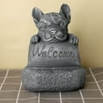 thumbnail image 6 of Qtmnekly French-Bulldog Welcome on a Plinth Home or Garden Accessories Yard Garden Decor Outdoor Decoration resin gray, 6 of 9