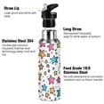 thumbnail image 3 of Yayeee 20oz Insulated Water Bottle Double Wall Stainless Steel with Flip Straw Lid, White Stars, 3 of 7