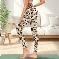 thumbnail image 3 of Renewold Star Leopard Print Brown Yoga Pants with Pockets for Women Full Length Lounge Leggings High Waist Tummy Control Running Pants Activewear Stylish Womens Leggings, S, 3 of 8