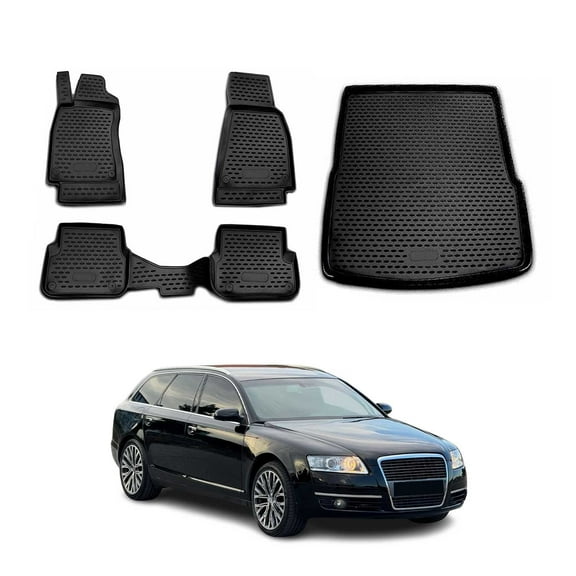 Custom Floor Mats & Cargo Liners for Audi A6 Avant Allroad 2008-2011 Black 5 Pcs