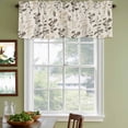 thumbnail image 3 of 2 Pack Brown Beige Botanical Valances for Windows Bedroom Living Room Window Treatments, Rustic Country Spring Floral Summer Leaf Rod Pocket Valance Drapes Short Kitchen Curtains Over Sink 54"x18", 3 of 8