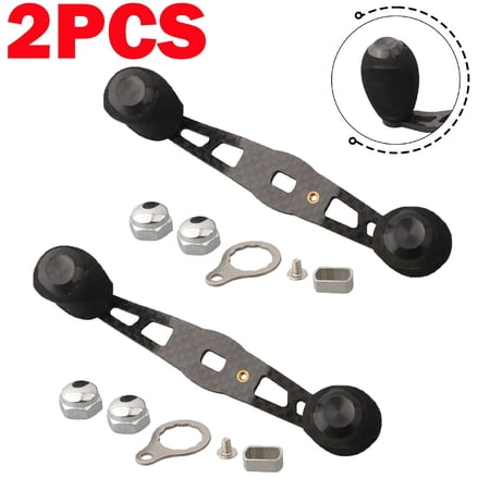 2X Carbon Fiber Left Right DIY Fishing Reel Handle EVA Knob Rocker Replacement