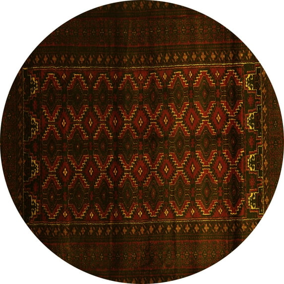 Ahgly Company Indoor Round Southwestern Yellow Country Area Rugs, 6' Round