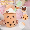 thumbnail image 2 of AIXINI 19.6 inch Stuffed Bubble Tea Plush Coffee Pillow Cartoon Cylindrical Milk Boba Tea Cup Pillow, Super Soft Kawaii Hugging Cushion Realistic Plush Food, 2 of 18