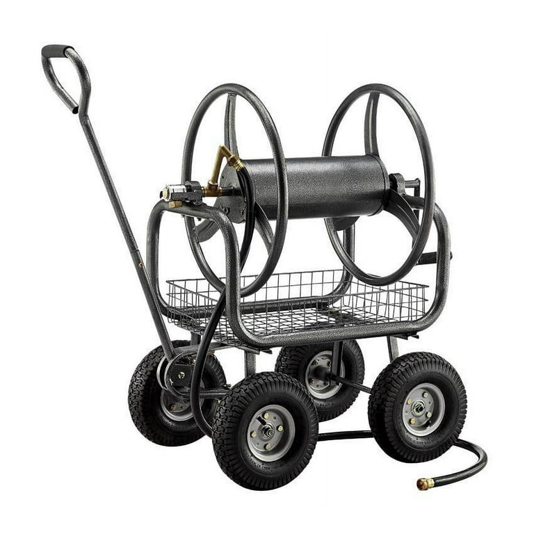 Style Selections Hose Cart Steel 200-ft Cart Hose Reel in Black | SGY-GAR4