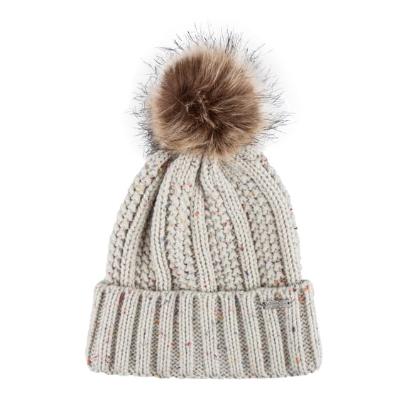 Jessica Simpson Women's Speckled Ribbed Knit Beanie Hat