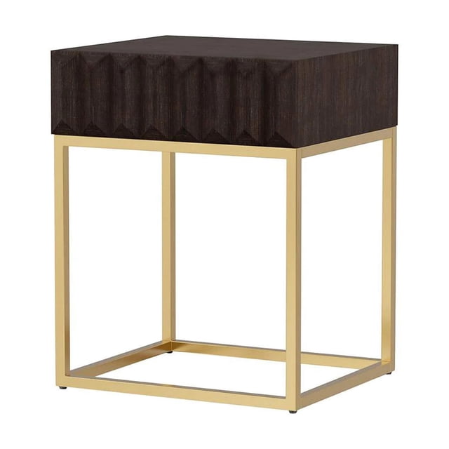 Mesa Benzara BM300728 de 61 cm con extremo lateral moderno con cajón