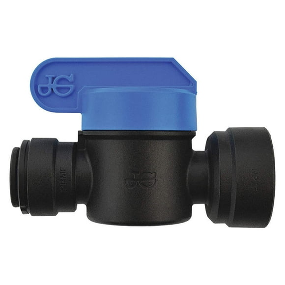 John Guest Speedfit PPSV451223E Black OD x 3/8" NPTF Polypropylene Push-to-Connect Female Shut-Off Valve (10-Pack)