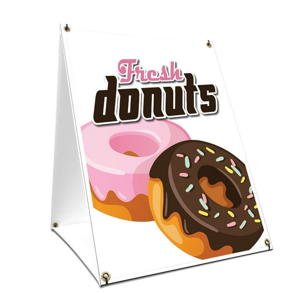 A-frame Sidewalk Donuts Sign With Graphics On Each Side | 18" X 24" Print Size