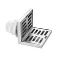 thumbnail image 1 of Drenaje de piso de esquina lateral de pared Drenaje lateral Ahorro de espacio horizontal de para tubería de PVC para balcón Baño Cocina para tubería de 50 mm, 1 of 8