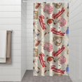 thumbnail image 2 of Beige Baseball Elements Pattern Shower Curtain 36"x72" ,Bathroom Decorative Shower Curtains Set with 12 Hooks,Modern Waterproof Washable Shower Curtain, 2 of 6