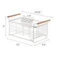 thumbnail image 7 of Yamazaki Home Over-the-Sink Dish Rack, White, Steel + Wood, Supports 11 pounds, Expandable, Utensil Holder, No Assembly, 7 of 7