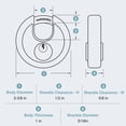 thumbnail image 2 of Puroma 2-3/8" (60mm) Discus Padlock, 304 Stainless Steel Round Lock with 3 Keys, 5/8" (16mm) Shackle Clearance Height, Heavy-Duty Weather-Resistant Lock for Storage Units, Pods, Garages, Sheds, Gates, 2 of 7