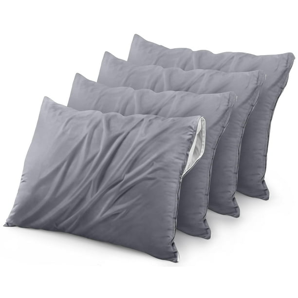Protectores de almohada Utopia Bedding, impermeables, tamaño king x4, color gris