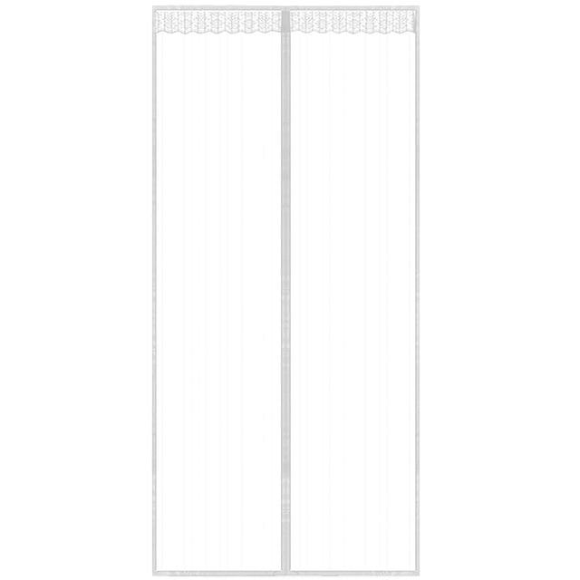 Mosquitera para puerta, 140 x 240 cm, cortina magnética para puerta, mosquitera con cierre automático, protección contra insectos para puertas de balcón, sala de estar, sin taladrar (blanco)