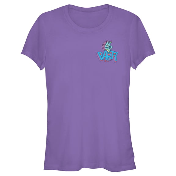 Junior's Fortnite Rainbow Smash Party Graphic Tee Purple 2X Large