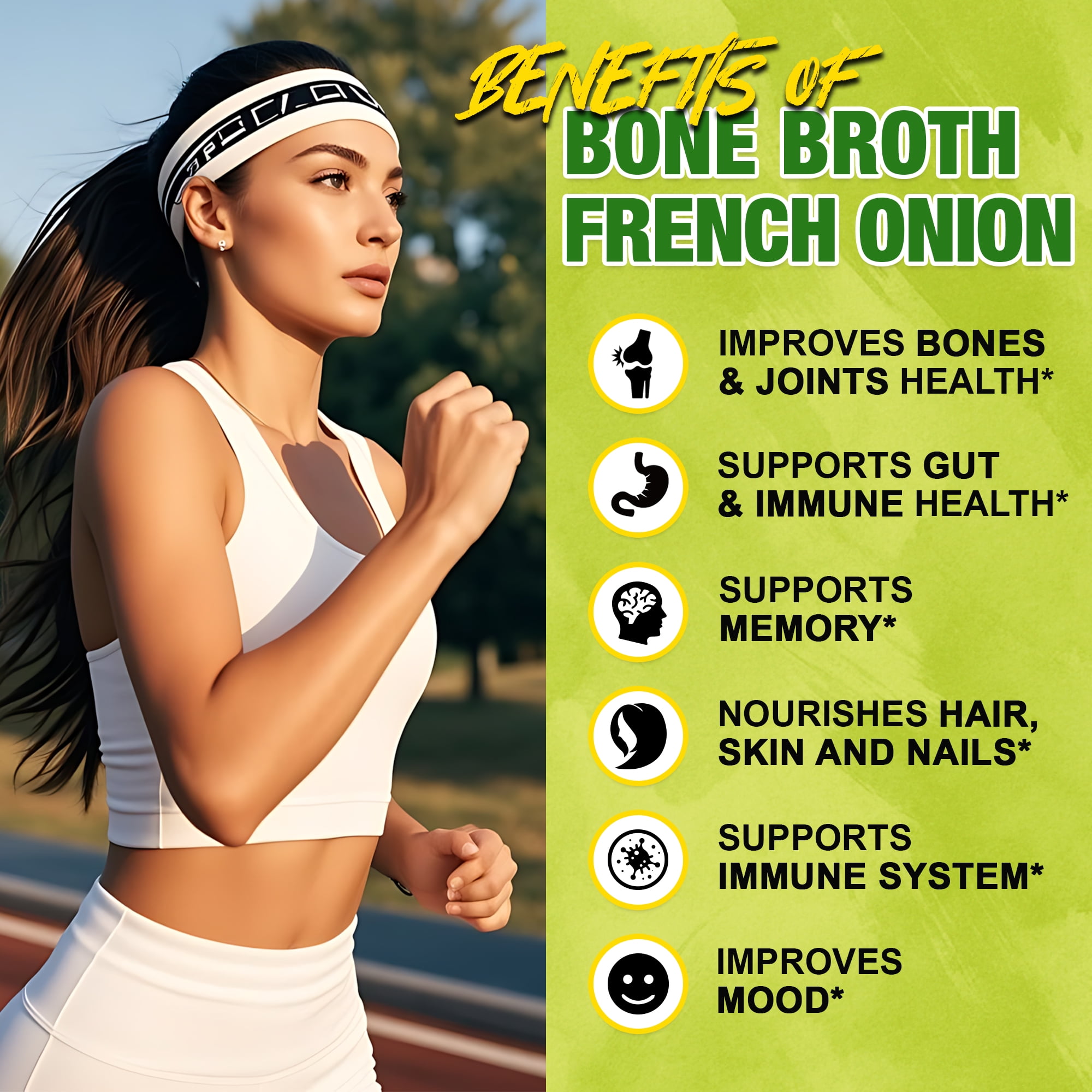 Zammex Bone Broth Protein Powder,Lemon grass Flavor 10.59 oz, Grass Fed Beef Bone Broth Protein Powder with Hydrolyzed Collagen Peptides, 30 Servings