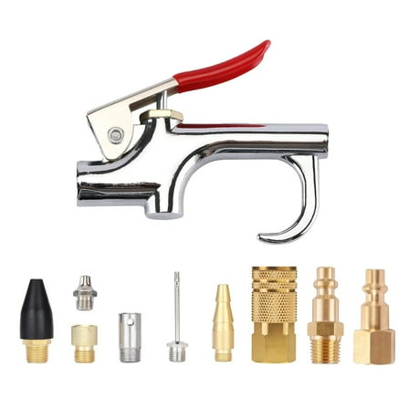 Air Blow Gun Set Kit with 10 Interchangeable Nozzles, 10 Pieces Accessories Kit
