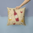 thumbnail image 2 of Carolines Treasures BB5196PW1414 Red and White Wine Fabric Decorative Pillow  14Hx14W multicolor, 2 of 4