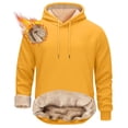 thumbnail image 2 of PMVFHDE Hoodies for Men Winter Daily Loose Comfort Casual Solid Color Lined No Pocket Hooded Sweatshirt Yellow,M, 2 of 6