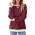 thumbnail image 3 of Fantaslook Color Block Sweatshirts for Women Crewneck Long Sleeve Oversized Pullover Tops Casual Fall Outfits, 3 of 8