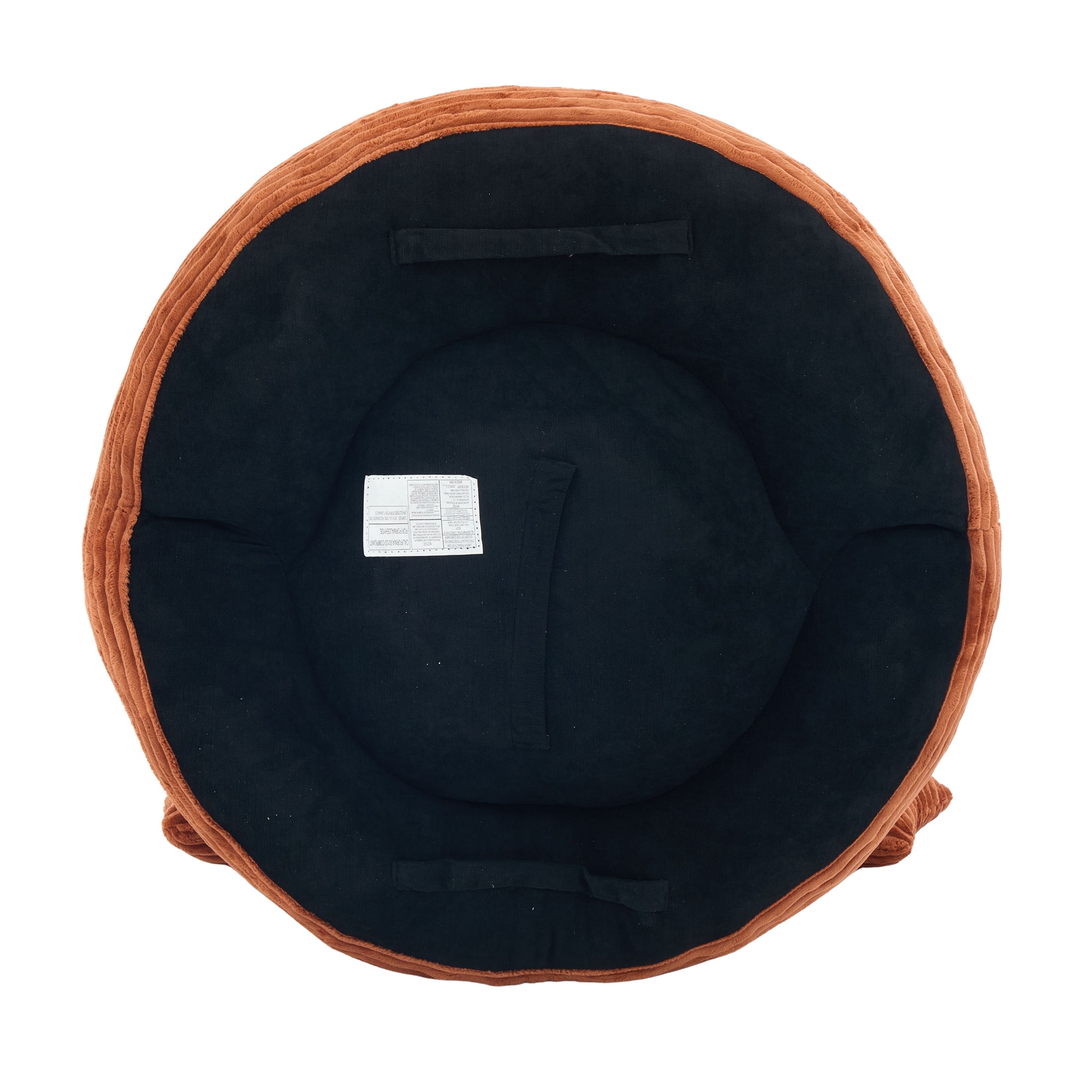 Aukfa 42.5"W Oversized Round Chaise Lounge Chair Indoor, Corduroy Floor Sofa with 3 Pillows, 550 lbs, Orange