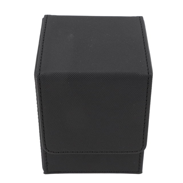 Card Deck Box for Trading Cards, Leather Magnetic Card Storage Case Holds 100 Single Sleeved Cards