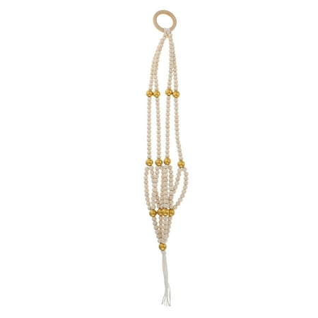Hemoton Hosehold Decorative Macrame Plant Hanger Wood Beaded Hanger for Flower Pot