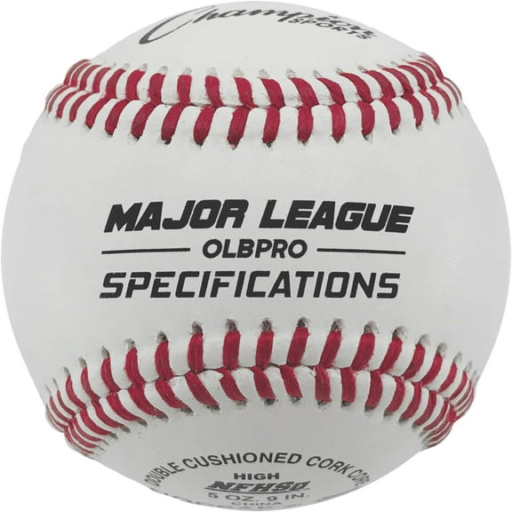 Champion Sports Leather Baseball Set: Dozen Indoor / Outdoor Genuine Leather Official League Baseballs for Practice Training or Real Game - OLBPRO Pack of 12