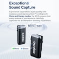 thumbnail image 3 of Godox WEC Kit2 Dual-Transmitter Wireless Microphone System with 2.4G Connectivity, 200M Range, Intelligent Noise Cancellation, 8H Battery Life & Charging Case – 3.5mm Interface for Smartphones,, 3 of 5