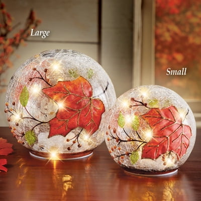 Indoor Da A C Cor Cracked Glass Fall Leaves Lighted Decorative Glass
