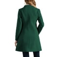 thumbnail image 3 of INSPIRE CHIC Women's Elegant Winter V Neck Long Sleeve Single Breasted Long Overcoat L Dark Green, 3 of 6