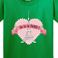 thumbnail image 4 of Inktastic Paris Oo-la-la with Eiffel Tower and Flowers in Pink Heart Youth T-Shirt, 4 of 5