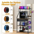 thumbnail image 6 of Advwin 4 Tier 3D Printer Stand with Filament Storage, Drawer & Power Outlet, Heavy Duty 3D Printer Table Rolling Utility Rack for Home Studio Office Garage, Rustic Brown, 6 of 11