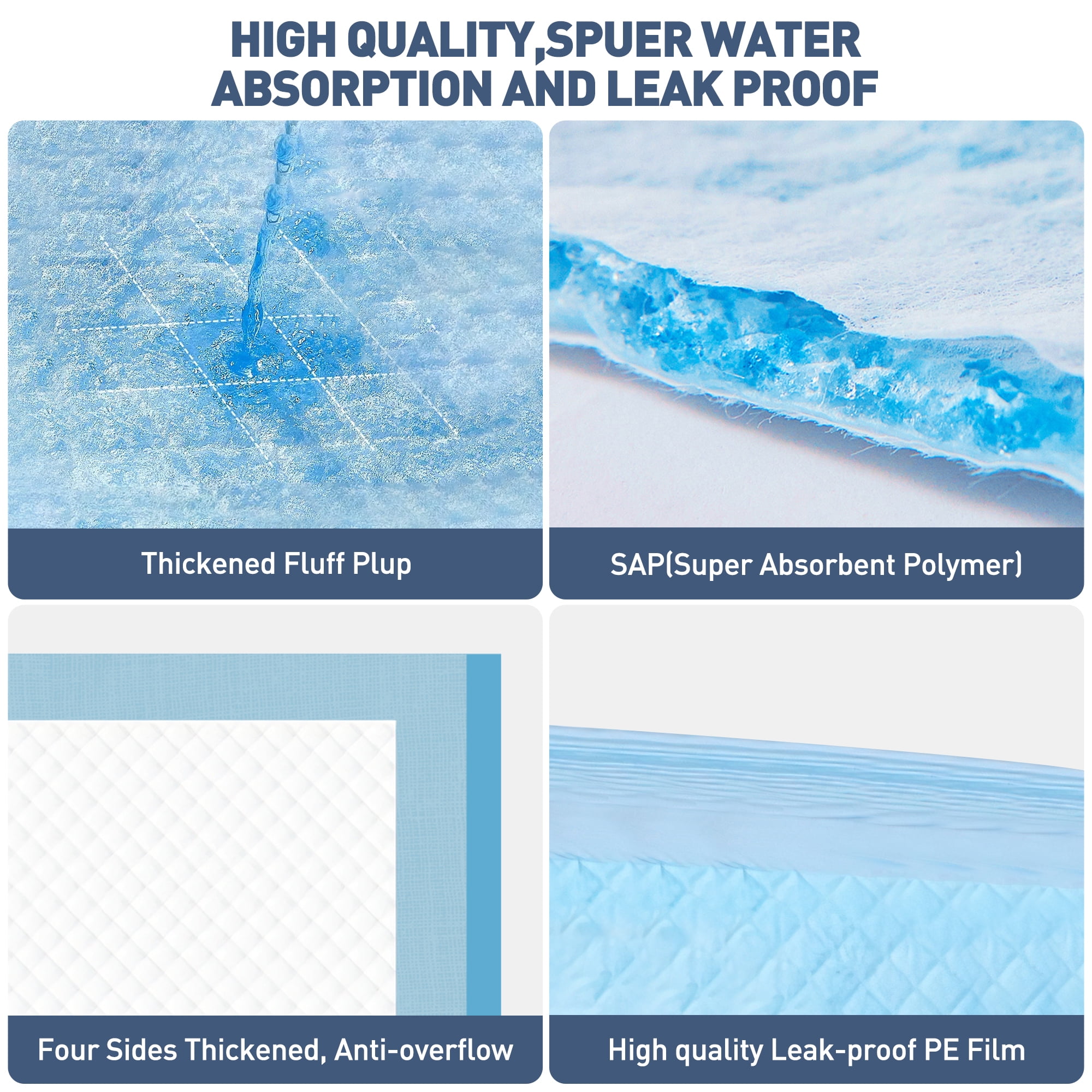 Dog Pee Pads 23"x18" , 100 Count Disposable Pads for Puppy, Baby and Adults, Quick Drying Pee Pads for Dogs, Pet Training Pads Super Absorbent Leak-Proof Cat Pee Pads