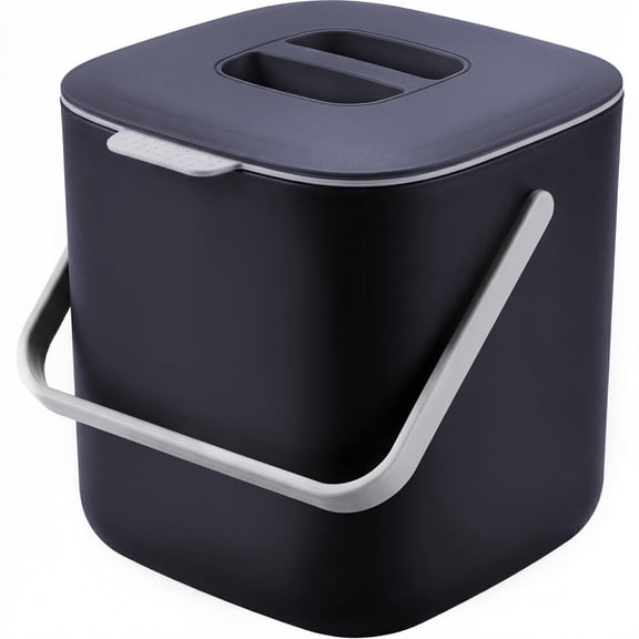 Compost Bin Kitchen, Sealed Countertop Compost Bin,No Filter Required, Indoor Compost Bin, Compost Bucket with Lid and Handle