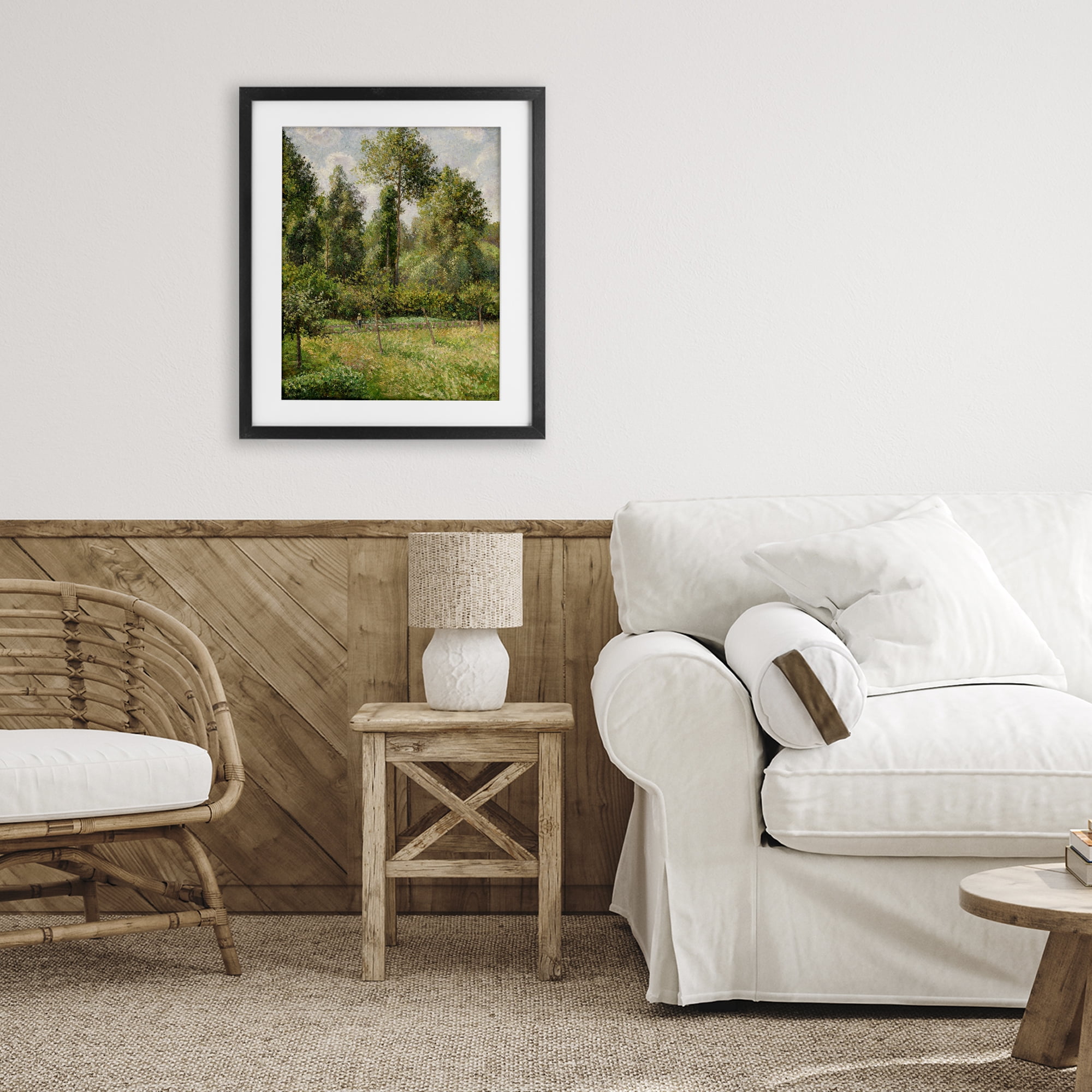 Stupell Industries Poplars Classic Landscape Black Framed Print Under Glass, design by Camille Pissarro