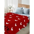 thumbnail image 4 of Saint Valentine's Day, California King Size Flat Sheet, Wrinkleproof & Fadeproof Cooling Flat Bed Sheet Only, Red Love Heart Romantic Breathable Soft Bedding Top Sheets 108 x 98 Inches, 4 of 8