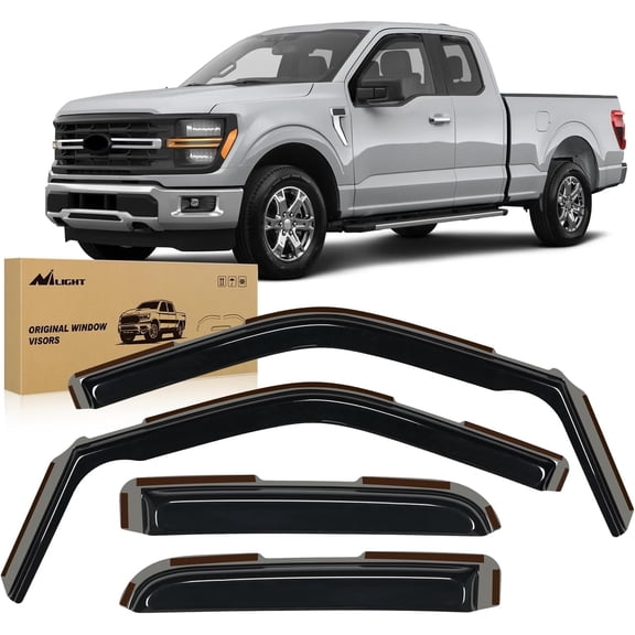 Nilight in-Channel Rain Guards for Ford F150 2021 2022 2023 2024 Super Cab, F250 F350 F450 F550 2023 2024 Super Duty Super Cab,Vent Window Visors, Original Window Deflectors-4PCS