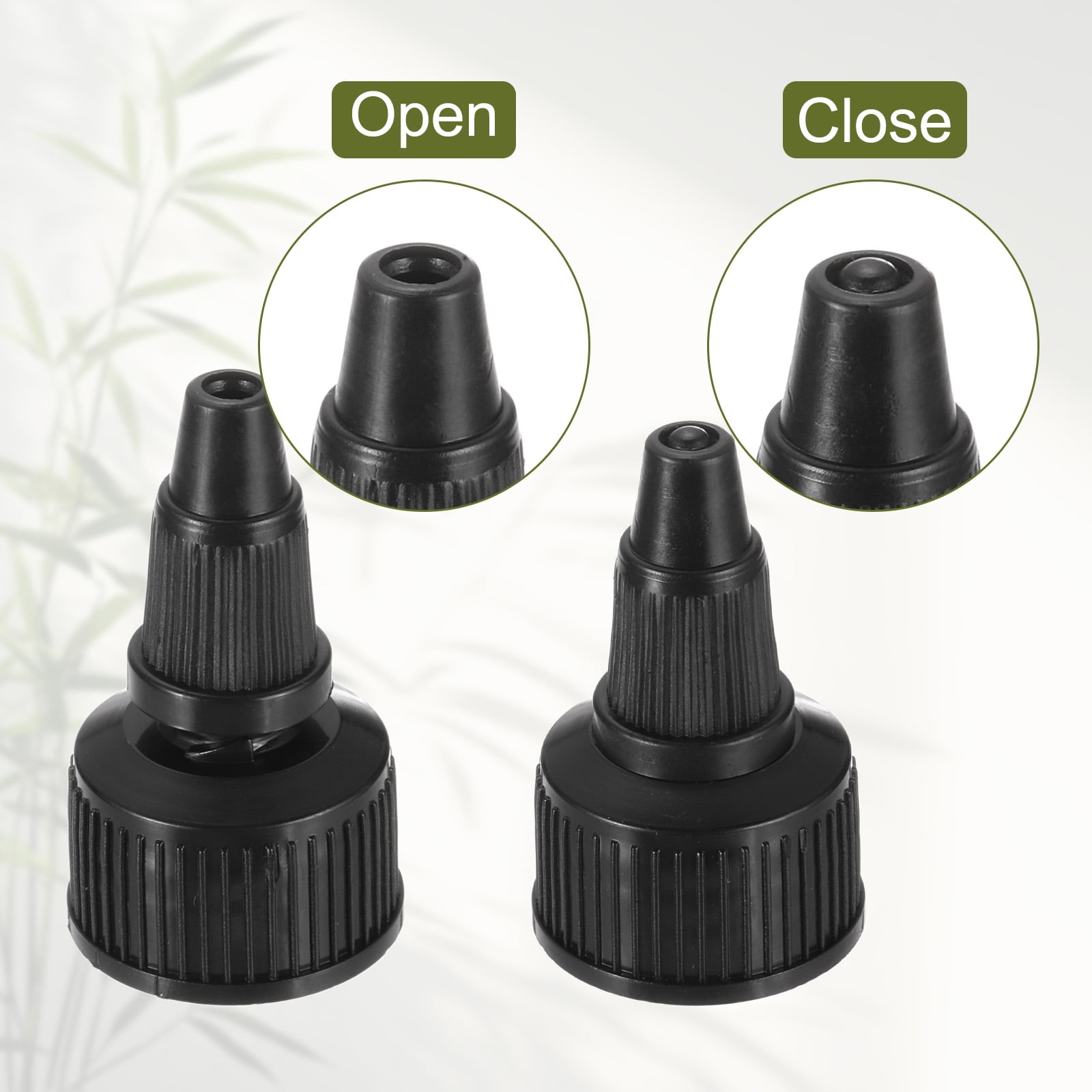 Unique Bargains Twist Top Caps for Squeeze Bottles Glue Crafting Black