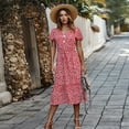 thumbnail image 3 of Summer Dresses for Women Maxi Dress Floral Dress Short Sleeve Elegant Dress, 3 of 6
