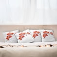 thumbnail image 3 of Ambesonne Flower Throw Pillow Cover 4 Pack, Orchid Branch Blooms, 16", Orange Violet White, 3 of 6