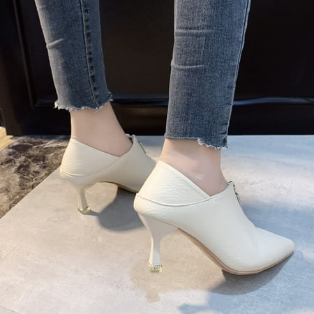 

Women‘s Fashion Zip Decor Point Toe High Heel Pumps