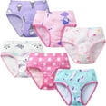 thumbnail image 2 of Little Girls Soft Cotton Underwear Briefs, Uccdo Kids Toddlers Padded Panties Undies, Pack of 6, 3-12T, 2 of 8