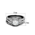 thumbnail image 4 of His and Her 3pc Stainless Steel 1.80 Ct Cz Bridal Ring Set and Men Beveled Edge Band Women's Size 08 Men's 08mm Size 12, 4 of 6