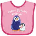 thumbnail image 3 of Inktastic Happy Birthday, Mama- Cute Penguins Boys or Girls Baby Bib, 3 of 4
