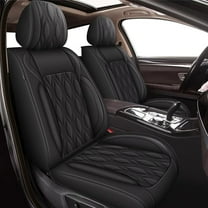 AOMSAZTO Front Car Seat Covers Fit for Ford Fusion 2010-2020 Faux Leather Seat Covers Waterproof Seat Cushion Protector Compatible Airbag( 2 PCS Front Seats, Black)